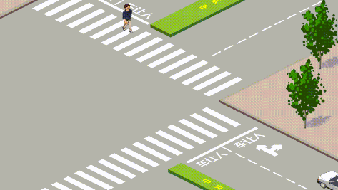 交叉路口右轉(zhuǎn)車輛