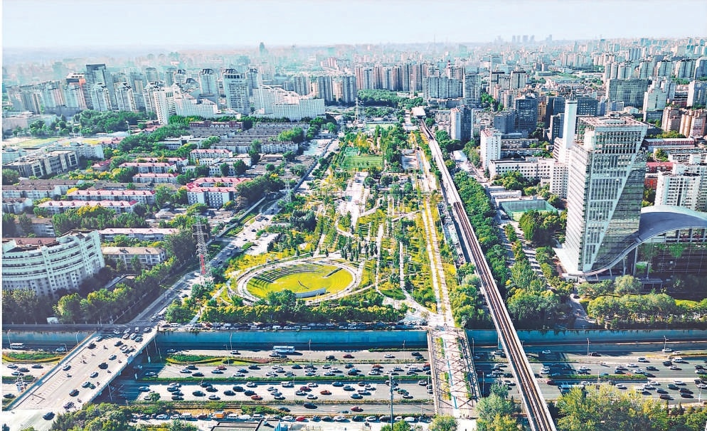 鳥瞰京張鐵路遺址公園。