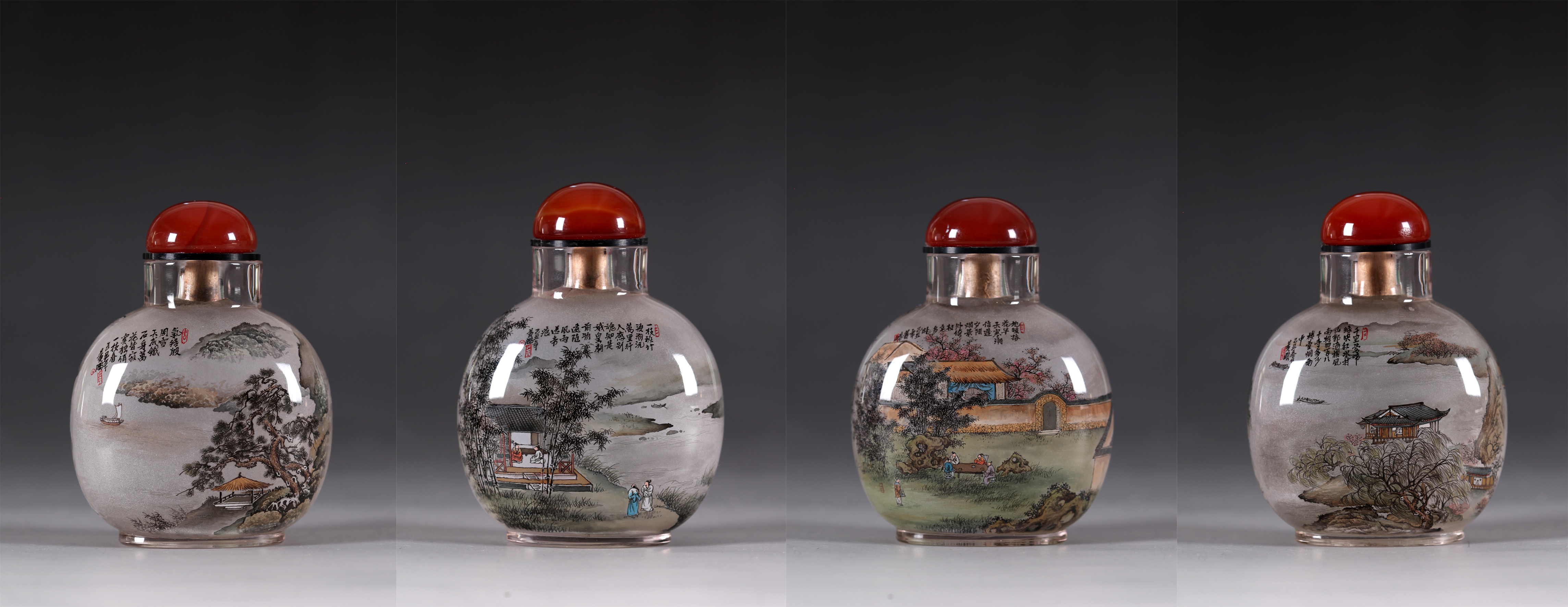 內(nèi)畫鼻煙壺-四季山水