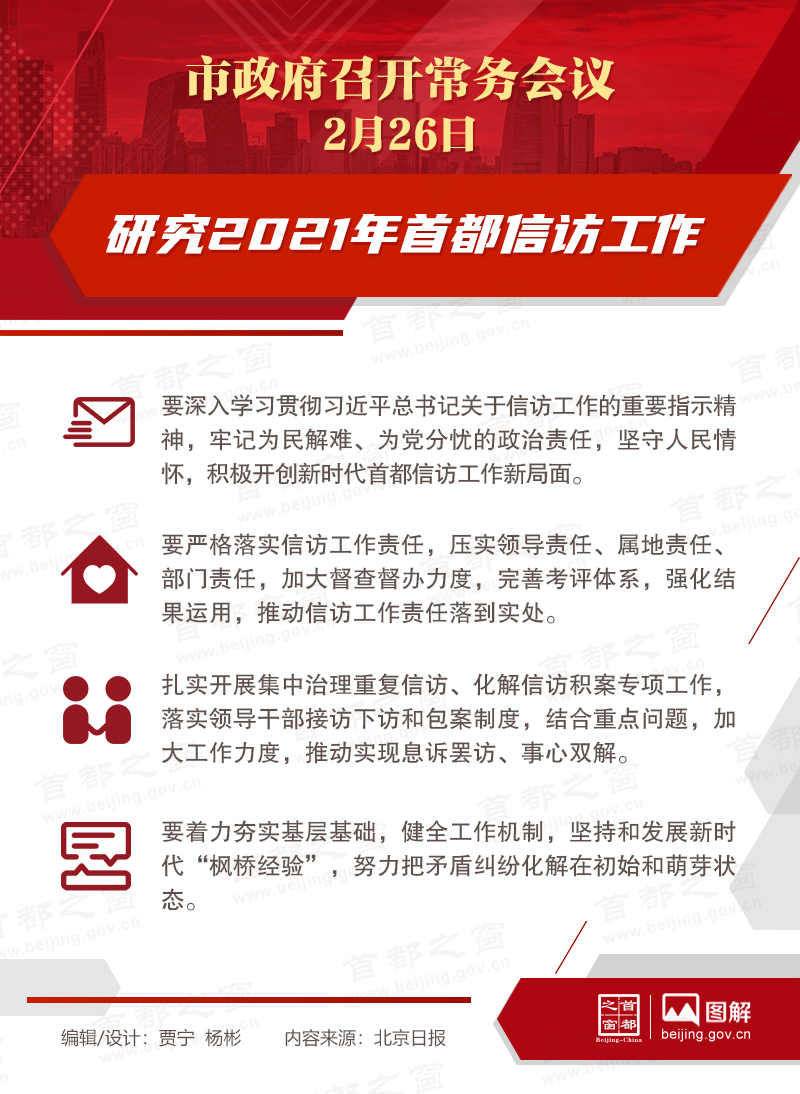 市政府常務(wù)會議：研究2021年首都信訪工作