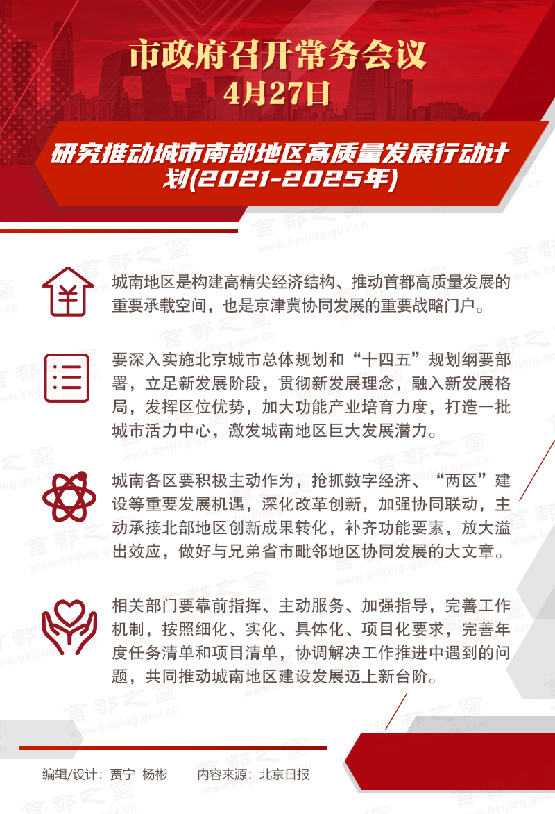 市政府常務(wù)會(huì)議：究推動(dòng)城市南部地區(qū)高質(zhì)量發(fā)展行動(dòng)計(jì)劃(2021-2025年)