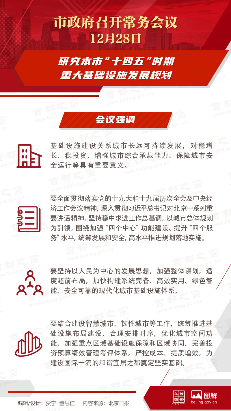 市政府常務(wù)會議：研究本市“十四五”時期重大基礎(chǔ)設(shè)施發(fā)展規(guī)劃