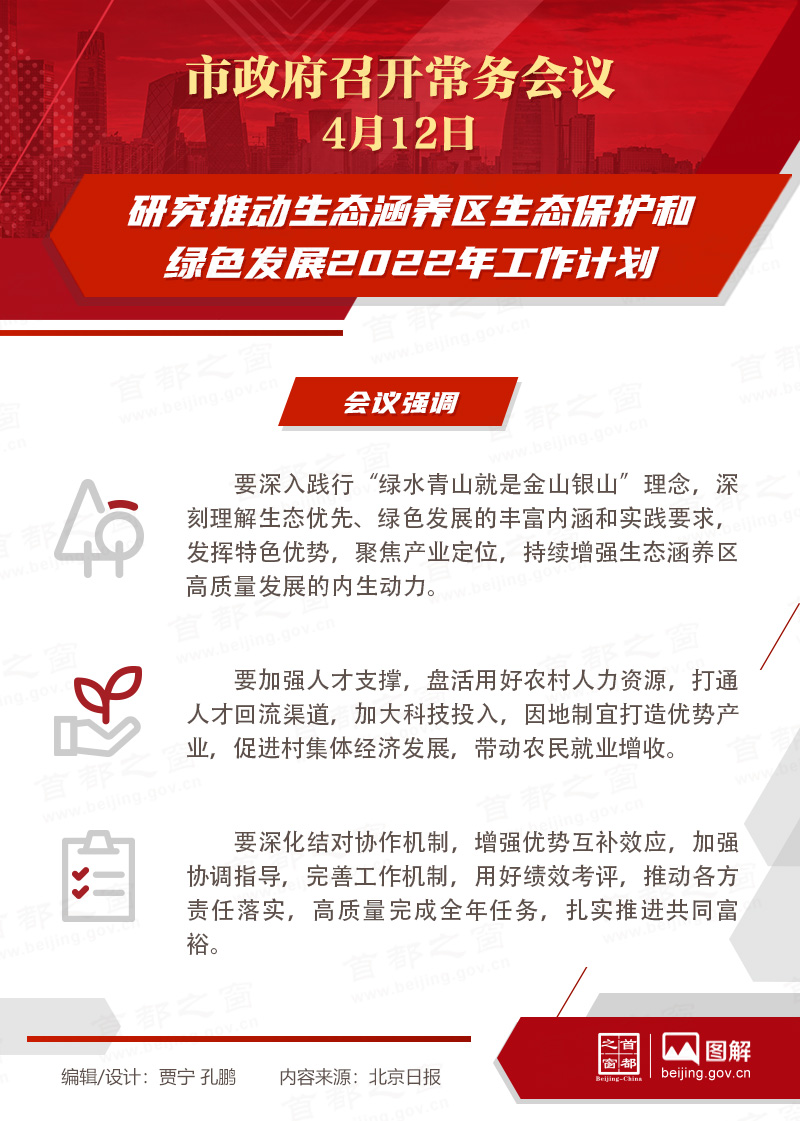 市政府常務(wù)會議：研究推動生態(tài)涵養(yǎng)區(qū)生態(tài)保護和綠色發(fā)展2022年工作計劃