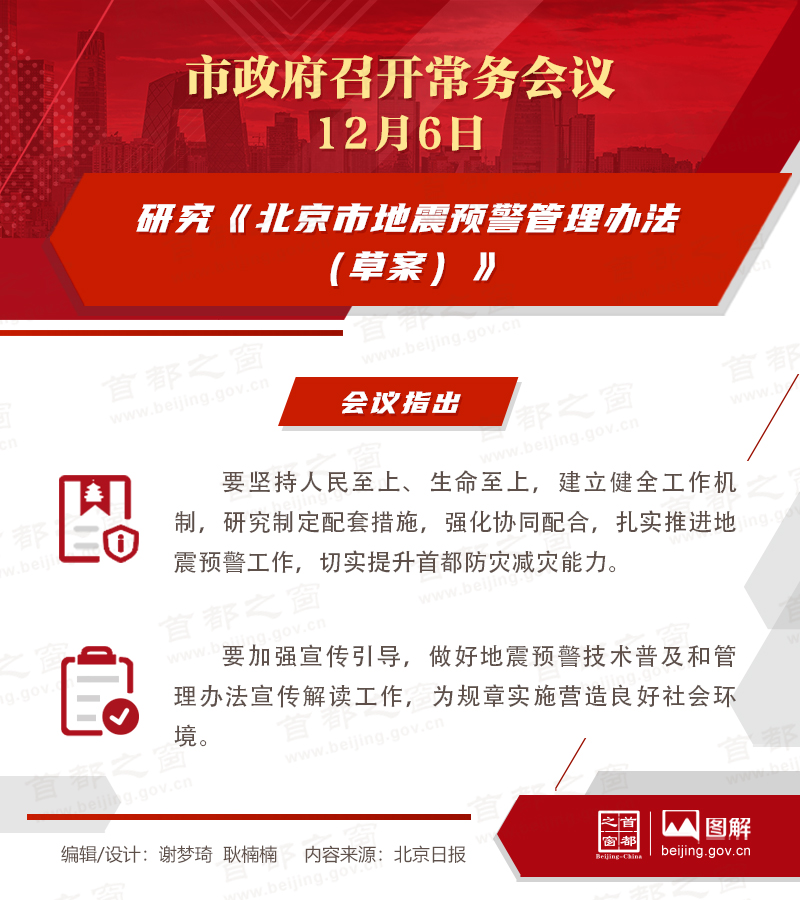 研究《北京市地震預(yù)警管理辦法（草案）》