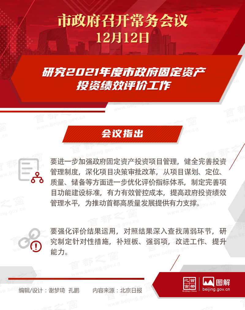 市政府常務(wù)會(huì)議：研究2021年度市政府固定資產(chǎn)投資績(jī)效評(píng)價(jià)工作