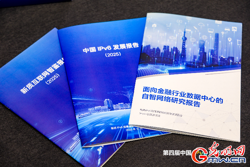 圖為第四屆中國IPv6創(chuàng)新發(fā)展大會重點發(fā)布相關報告