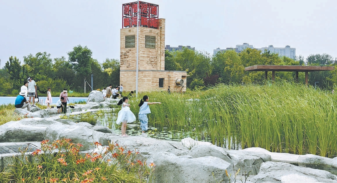 碧水公園地面是一片濕地，地下是污水處理廠。