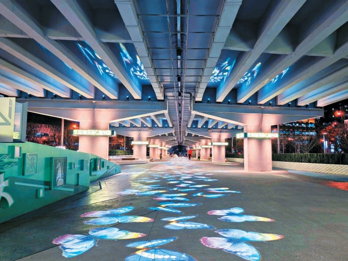 改造提升后的燕莎橋橋下空間。