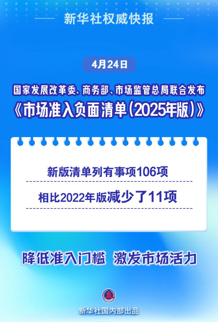 減少11項！《市場準入負面清單（2025年版）》發(fā)布