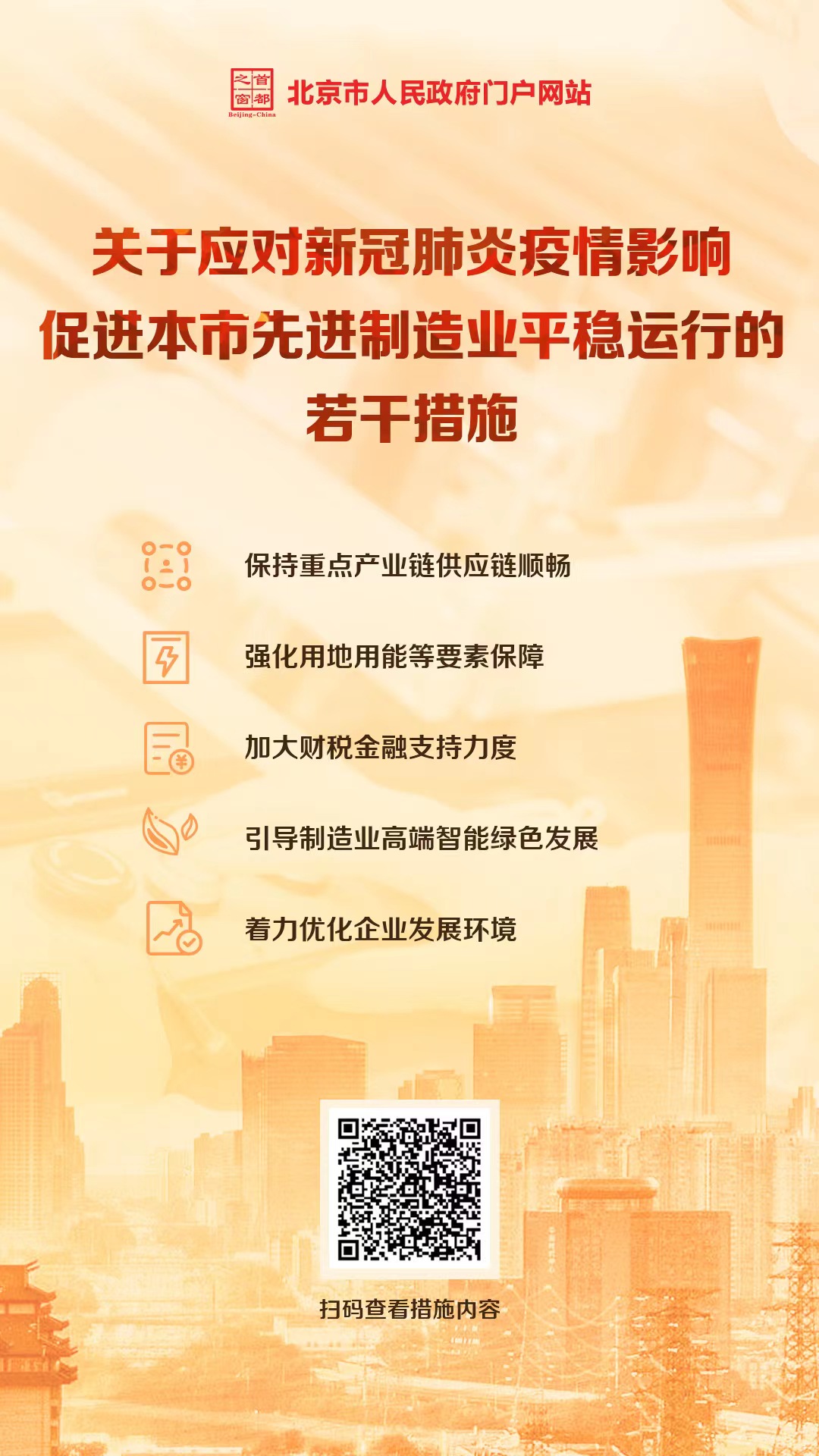 關(guān)于應(yīng)對(duì)新冠肺炎疫情影響促進(jìn)本市先進(jìn)制造業(yè)平穩(wěn)運(yùn)行的若干措施