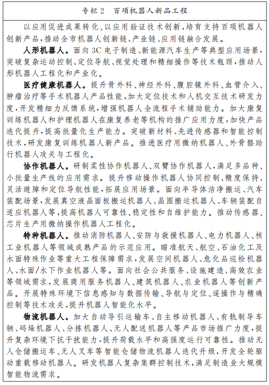 專欄2：百項(xiàng)機(jī)器人新品工程